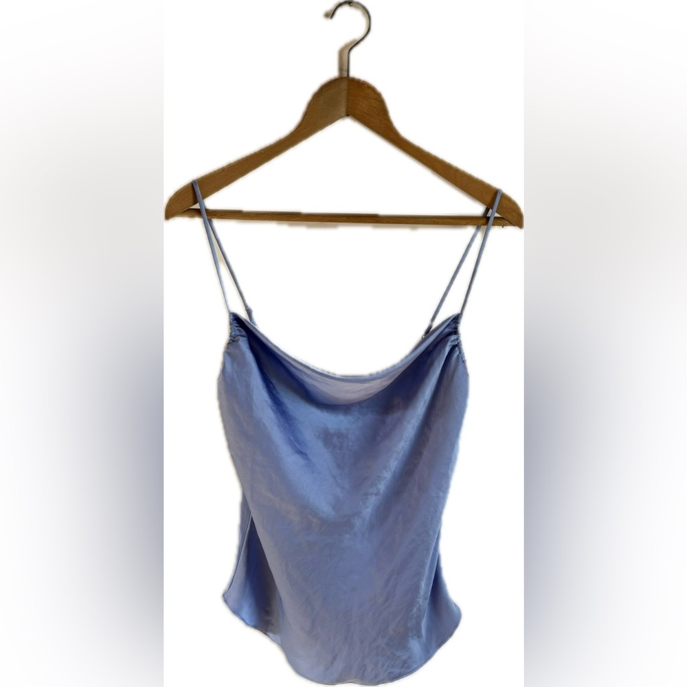 NWT WILFRED Blue Satin Camisole Top
